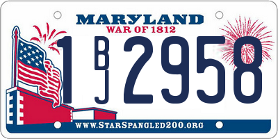MD license plate 1BJ2958