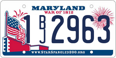 MD license plate 1BJ2963