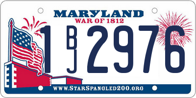 MD license plate 1BJ2976