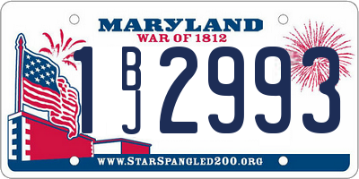 MD license plate 1BJ2993