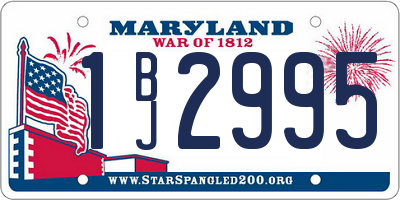 MD license plate 1BJ2995