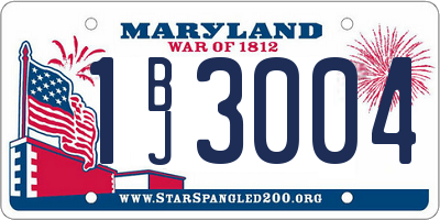 MD license plate 1BJ3004