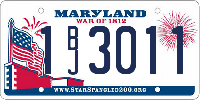 MD license plate 1BJ3011