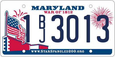 MD license plate 1BJ3013
