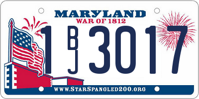 MD license plate 1BJ3017