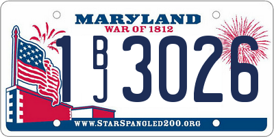 MD license plate 1BJ3026