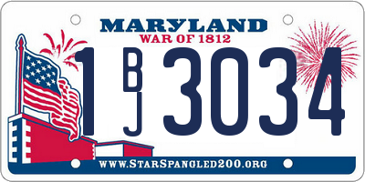 MD license plate 1BJ3034