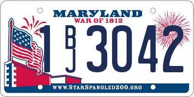 MD license plate 1BJ3042
