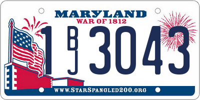 MD license plate 1BJ3043