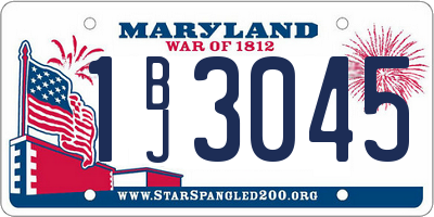 MD license plate 1BJ3045