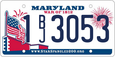 MD license plate 1BJ3053