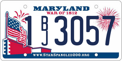 MD license plate 1BJ3057