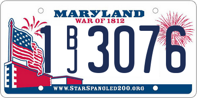 MD license plate 1BJ3076