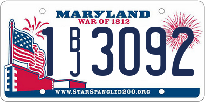 MD license plate 1BJ3092