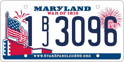 MD license plate 1BJ3096