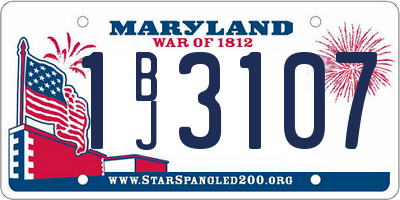 MD license plate 1BJ3107