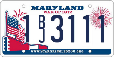 MD license plate 1BJ3111