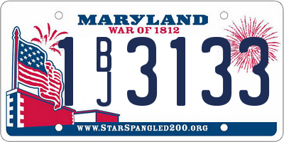 MD license plate 1BJ3133