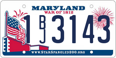MD license plate 1BJ3143