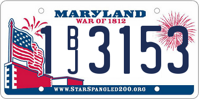 MD license plate 1BJ3153