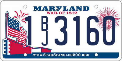 MD license plate 1BJ3160