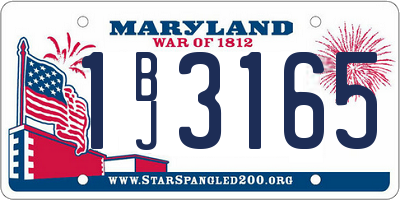 MD license plate 1BJ3165