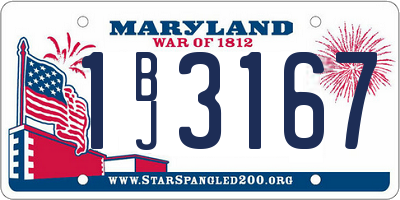 MD license plate 1BJ3167