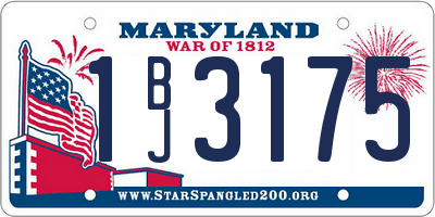 MD license plate 1BJ3175