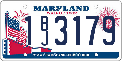 MD license plate 1BJ3179