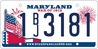 MD license plate 1BJ3181