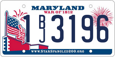 MD license plate 1BJ3196
