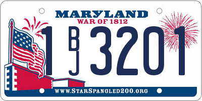 MD license plate 1BJ3201