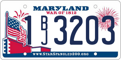 MD license plate 1BJ3203