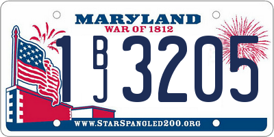 MD license plate 1BJ3205