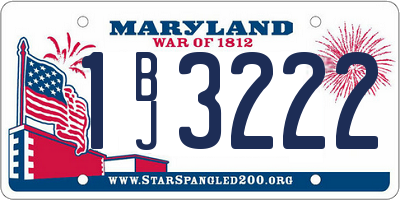 MD license plate 1BJ3222