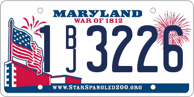 MD license plate 1BJ3226