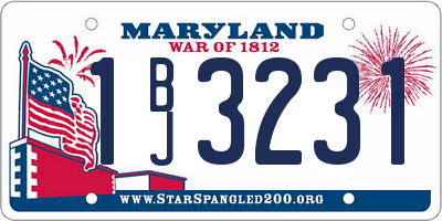 MD license plate 1BJ3231
