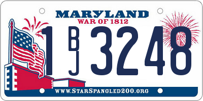 MD license plate 1BJ3248