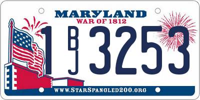 MD license plate 1BJ3253