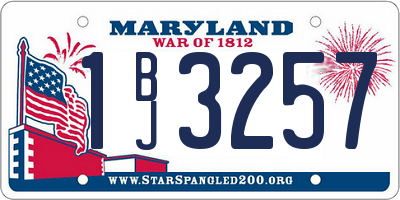 MD license plate 1BJ3257