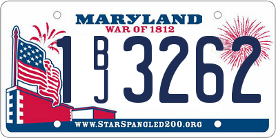 MD license plate 1BJ3262