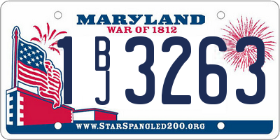 MD license plate 1BJ3263