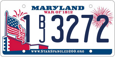 MD license plate 1BJ3272
