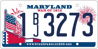 MD license plate 1BJ3273