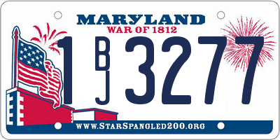 MD license plate 1BJ3277