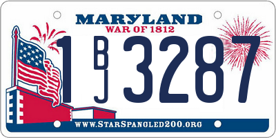 MD license plate 1BJ3287