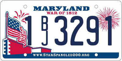 MD license plate 1BJ3291