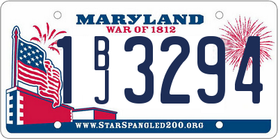 MD license plate 1BJ3294
