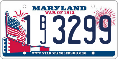 MD license plate 1BJ3299