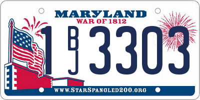 MD license plate 1BJ3303